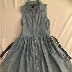 Ralph Lauren Belted Indigo Chambray Shirtdress